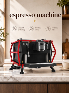 T3 Isıtma Sistemli Paslanmaz Çelik Elektrikli Ticari Cafe Espresso Otel Yarı Otomatik Kahve Makinesi Tek Gruplu Çift Kazanlı - Product Image 1