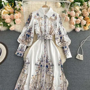 Womans Designer Trend Polo Dress Exquisite Embroidery Decoration Lapel Neck A Line high quality Womens Casual Summer Dresses