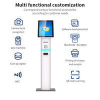 Kiosque de paiement avec écran tactile de 21,5 pouces, identification faciale, lecteur de code QR, lecteur de carte IC, scanner, distributeur de billets