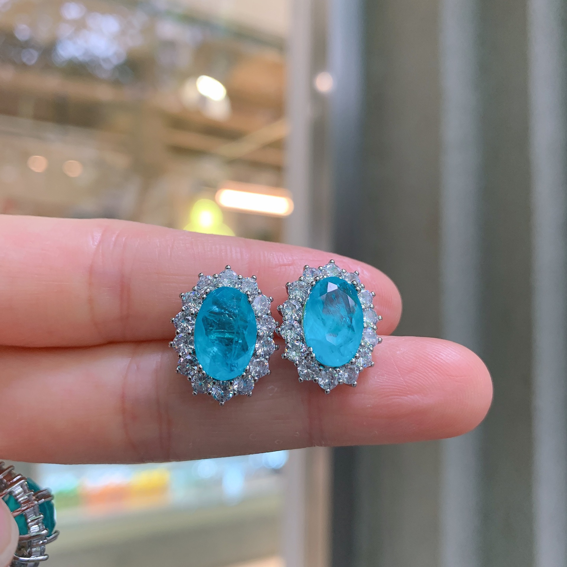 Boucles d'oreilles bleu Paran