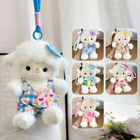 Porte-clés de haute qualité 4 pouces, nouveau pendentif mignon en peluche de lapin anime, populaire pour sacs d'école et jouets pour enfants
