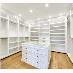 מערכת ארון בגדים מודרנית לבנה בהתאמה אישית לחדר שינה |   פתרון ארון בגדים גדול ומתכוונן לריהוט הבית - Product Image 3