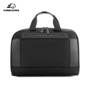 Laptop Bag 15.6 Inch Polyester Business Travel <b>Briefcase</b> For Men Black Zipper Closure - Product Image 4