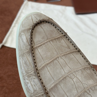 Mocassins montants pour hommes en cuir gaufré crocodile, à enfiler, semelle souple, style Old Money décontracté, chaussures de luxe italiennes originales
