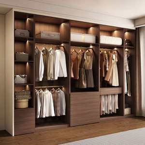 Modern Solid <b>Wood</b> Closet Organizer Customized Walk-in <b>Wardrobe</b> for Bedroom Storage Dining Area Freestanding Home Cloakroom - Product Image 1
