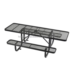 Tavolo da Picnic Moderno Quadrato 8 Piedi Personalizzato per Campeggi e Parchi, con Singolo Sbalzo, in Acciaio Zincato per Esterni - Product Image 6