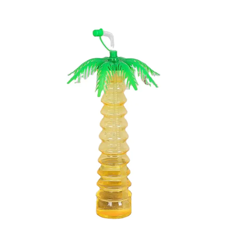 Mikenda Popular palm tree plastic beach water cups with straw