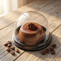 Boîte à gâteau mini transparente en plastique PET de qualité alimentaire, jetable, personnalisable, pour œufs croustillants, vente en gros, best-seller