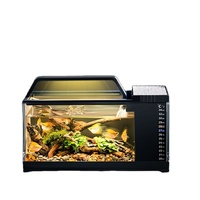 Aquarium de bureau rectangulaire compact d'Amérique du Sud avec filtre latéral intégré, éclairage et chauffage, entretien facile, sans changement d'eau