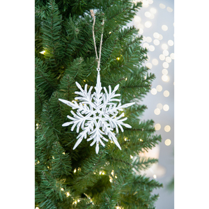 Ensemble de 6 cintres en forme de flocon de neige en fer, décorations décoratives pour arbre de Noël, décorations de fête - Product Image 4