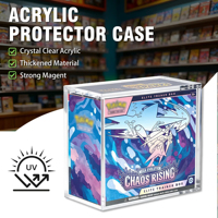 Boîte de présentation Elite Trainer Box avec couvercle magnétique anti-poussière transparent, protection UV premium, étui de protection en acrylique épaissi pour cartes PTCG