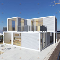 Kit de casa moderna de 2 pisos, Mini casas modulares de hormigón, completo, americano, California, Canadá