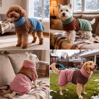 Manteau pour chien doublé de polaire chaud pour chiens de petite, moyenne et grande taille, col haut, veste d'hiver, vêtements pour animaux de compagnie