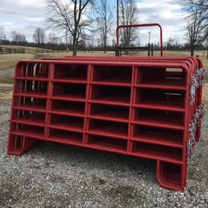 Steel Cattle Panel Round Tube 6 Ovals 10ft 12ft Long Utility Crowding Corral Panel / Livestock Pens