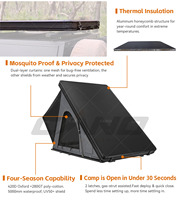 Tente de toit ultra-fine et légère en aluminium à coque rigide, design aérodynamique en forme de cale pour voiture, SUV, fourgonnette, 4x4, camping en tout-terrain