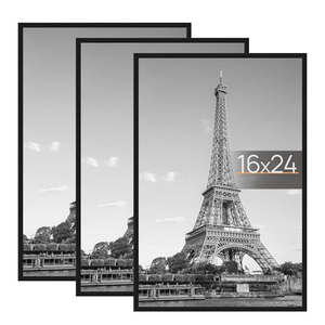 Cadre photo en bois noir et blanc personnalisé et économique pour affiches et photos, disponible en A1, A2, A3, A4, A5, 4x6, 5x7, 6x8, 8x10, 11x14, 12x16, 18x24, 24x36, avec impression - Product Image 1