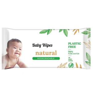 OEM Factory Price Natural Flushable Organic Baby Water Wipes Private Label Gentle Sensitive skin Wet Wipes For Baby