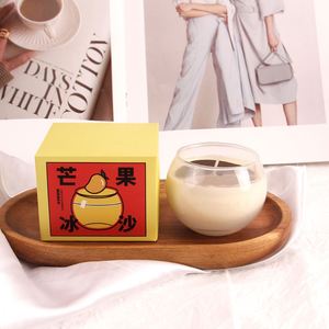Bougie parfumée en cire de soja dans un verre rond, parfum floral, décoration minimaliste pour la maison, aromathérapie, 1 mèche, durée de combustion de 20 à 40 heures - Product Image 2