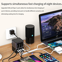 Station de charge rapide multi-ports PD avec 4 câbles USB-C rétractables intégrés, 7 ports de sortie, 35W QC3.0 18W, concentrateur de charge de bureau