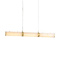 Suspension de restaurant transfrontalière Table à manger linéaire de luxe Bar étude Salon de thé zen Suspension en marbre de cuivre