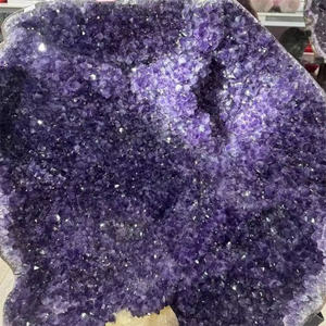 En gros roche naturelle améthyste géode spécimen minéral cristal naturel violet améthyste grande grappe géode pour la décoration de la maison - Product Image 3