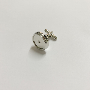 Boutons de manchette ronds en laiton personnalisables, couleur argent, métal uni, vierges pour personnalisation DIY, pour mariage, costume et chemise, vente en gros - Product Image 6