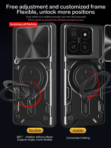 Coques de téléphone pour <span class=keywords><strong>Xiaomi</strong></span> 14T Pro, 14T 5G, 14 Ultra, 14 Pro, 13 Lite, 11T - Étui de protection blindé avec support et protection coulissante pour objectif d'appareil photo - Product Image 5