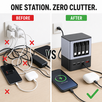 Station d'accueil portable pour ordinateur portable, charge rapide PD super rapide, 8 ports, 200W, chargeur pour ordinateur portable, station d'accueil pour jeux