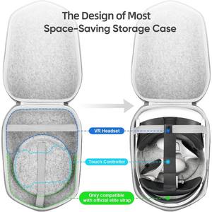 Tas Jinjing Keras untuk Headset VR Box Meta Quest 3S/3/<span class=keywords><strong>2</strong></span>/Vision Pro Resmi Original/Elite Strap Felt Storage Bag - Product Image 5