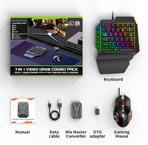Pack Combo de Jeux Vidéo 7 en 1, <span class=keywords><strong>Clavier</strong></span> <span class=keywords><strong>et</strong></span> <span class=keywords><strong>Souris</strong></span> pour Jeux Vidéo, Adaptateur de Jeux - Product Image 1