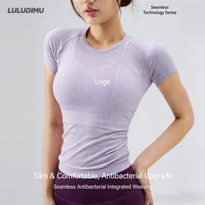 เสื้อโยคะผู้หญิง ผ้าไร้ตะเข็บ ยืดได้ 4 ทิศทาง ทรงเข้ารูป คอกลม <span class=keywords><strong>แขน</strong></span>ยาว ระบายอากาศดี เหมาะสำหรับออกกำลังกาย วิ่ง และเล่นกีฬา - Product Image 1