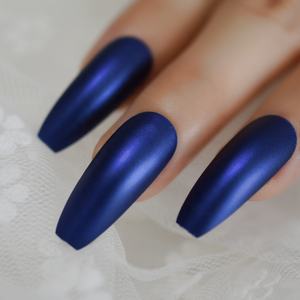 Faux Ongles collants longs couleur <span class=keywords><strong>bleu</strong></span> <span class=keywords><strong>marine</strong></span> 24 CT, accessoire artificiel de manucure, idéal pour le Salon, professionnel, couleur unie, offre spéciale, L5277 - Product Image 6