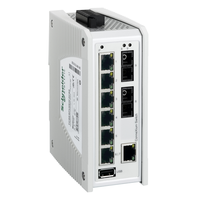 Contrôleur de programmation PLC dédié pour automatisation industrielle TCSESPU093F2CS0 7TX/2FX-SM ETH ESPU Switch PAC