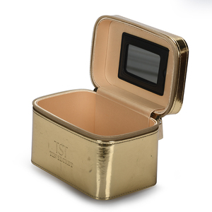 Caja de joyería pequeña cuadrada con asa para regalo, organizador de almacenamiento de collares, pendientes y anillos, ideal para viajes, venta de fábrica. - Product Image 5
