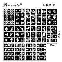 Kit de pochoirs pour tatouages éphémères scintillants pour filles et garçons, pochoirs de peinture pour le visage et le corps, pochoirs de tatouages temporaires pour fête d'Halloween