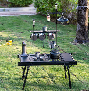 Mesas enrollables portátiles para acampar con mesa de aluminio para acampar al aire libre Picnic Camping - Product Image 1