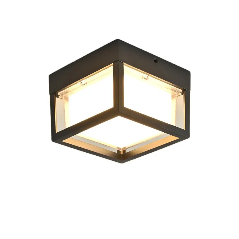 Round Square Outdoor Led Ceiling Light Balcony Courtyard Outdoor Waterproof Hotel Modern Ceiling Lamp Garden Wall Sconce
