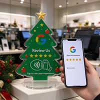 Panneau d'avis NFC, support d'affichage NFC personnalisé en acrylique, plaque de commentaires clients à évaluer en tapant pour les magasins de détail pour Noël