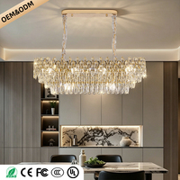 Lustres en cristal de luxe, lustre suspendu haut de gamme, éclairage de salon de villa, lustre de salle à manger, lampe suspendue au plafond