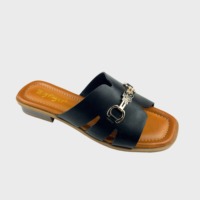 Mules d'été vintage pour femmes, antidérapantes, à bout carré ouvert, à talon bas, pour l'extérieur, tendance, vente en gros