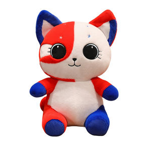 Peluche Gatto Americano con Occhi Grandi, Cuscino per Bambini, Regalo di Compleanno, Gatto con Bandiera Americana - Product Image 6