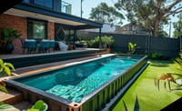 Maßgefertigter Großer Familien-Villa-FRP-Verbund-Fertig-Fiberglas-Außen-Schwimmcontainer-Pool 5m 10m Oberirdischer Swimmingpool