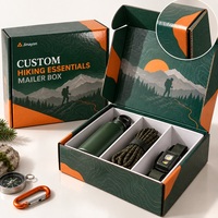 Boîte d'expédition personnalisée brillante en forme d'avion pour articles de randonnée, avec doublure en éponge, écologique, en carton ondulé E-Flute, pelliculage brillant