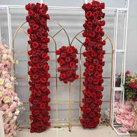 Décor floral artificiel rouge bordeaux en forme de double arche pour mariage, arrangement de fleurs artificielles pour événements et fêtes