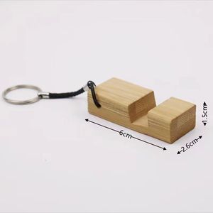 Mini llaveros de bambú promocionales personalizados, llavero con soporte para teléfono de escritorio, logotipo personalizado a granel - Product Image 6