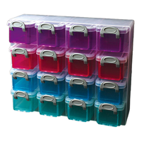 29626 Lot de 16 mini-organisateurs de tiroir en plastique, design moderne, boîte de rangement rectangulaire pour trier et stocker, boîte de rangement pour pièces détachées