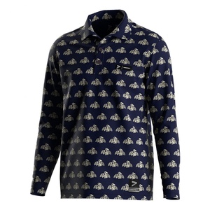 Polo de golf pour homme à manches longues, séchage rapide, en Spandex/Polyester, imprimé par sublimation, style décontracté - Product Image 1