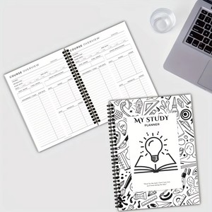 Carnet de planification des études |   Agenda scolaire pour étudiants avec suivi des objectifs et des <span class=keywords><strong>devoirs</strong></span>, planning des cours et registres de révision des examens - Product Image 1