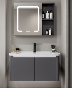 Spazio moderno in lega di alluminio combinazione di vanità <span class=keywords><strong>bagno</strong></span> armadietto di stoccaggio mobili da <span class=keywords><strong>bagno</strong></span> di vanità <span class=keywords><strong>lavandino</strong></span> <span class=keywords><strong>mobile</strong></span> con specchio - Product Image 5