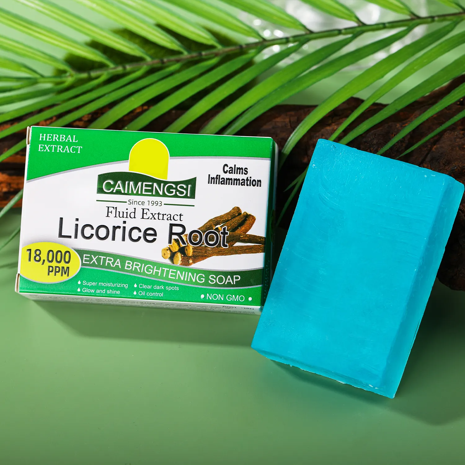 Label pribadi lembut membersihkan kulit Licorice buatan tangan sabun akar Bar Natural Vitamin C non-iritasi sabun buatan tangan jerawat